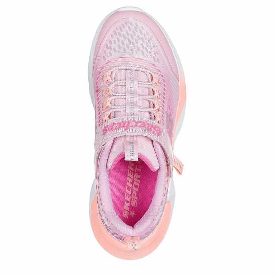 Skechers Bungee And Strap Sparkle Mesh Print Runners Girls Pink/Multi 