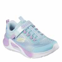 Skechers Bungee And Strap Sparkle Mesh Print Runners Girls Mint/Multi 