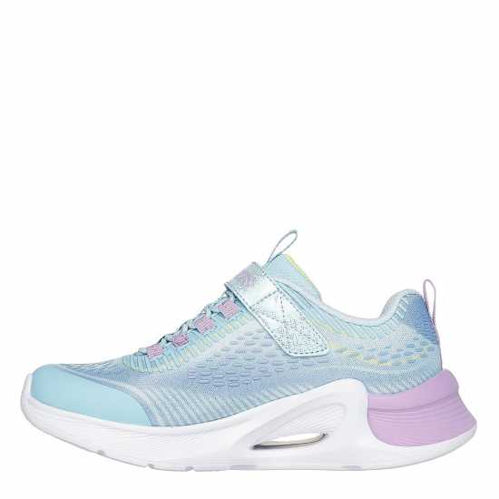 Skechers Bungee And Strap Sparkle Mesh Print Runners Girls Mint/Multi 