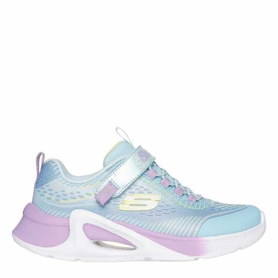 Skechers Bungee And Strap Sparkle Mesh Print Runners Girls Mint/Multi 