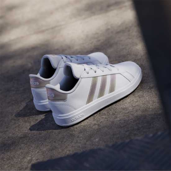 Adidas Маратонки Girls Grand Court Trainers Бяло / Иридис 