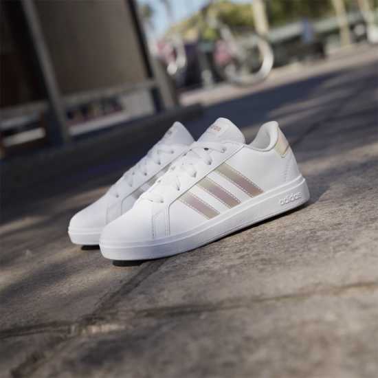 Adidas Маратонки Girls Grand Court Trainers Бяло / Иридис 