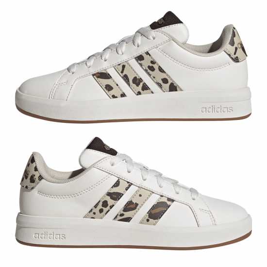 adidas Girls Grand Court Trainers White/Animal 