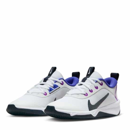 Nike Omni Multi-Court Big Kids' Indoor Court Shoes White/Purple Детски маратонки
