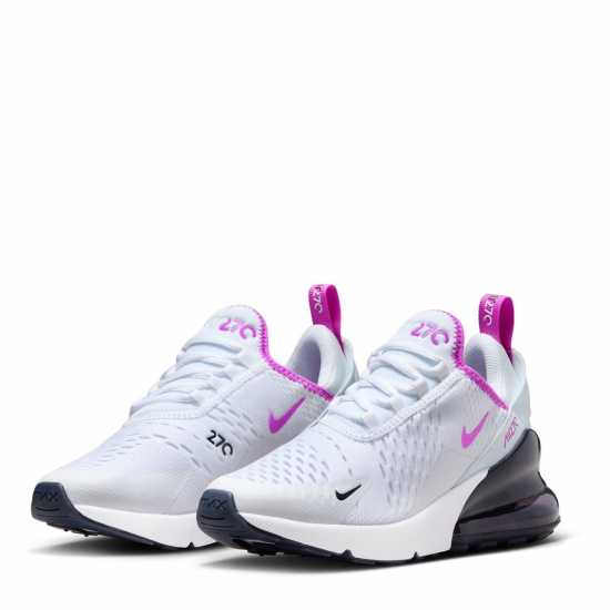 Nike Маратонки За Момиче Air Max 270 Girls Trainers White/Pink Детски маратонки