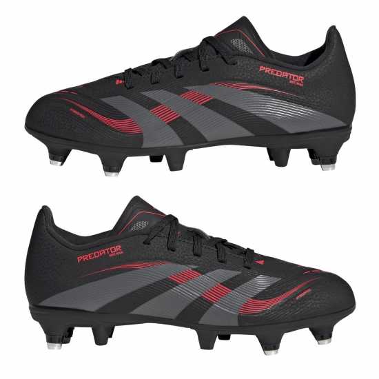 Adidas Predator League Juniors Soft Ground Football Boots Черно/Сиво 