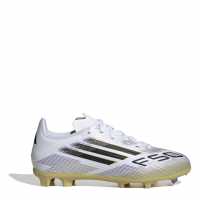 Adidas F50 League Childrens Firm Ground Football Boots Бяло/Черно/Злато Детски футболни бутонки