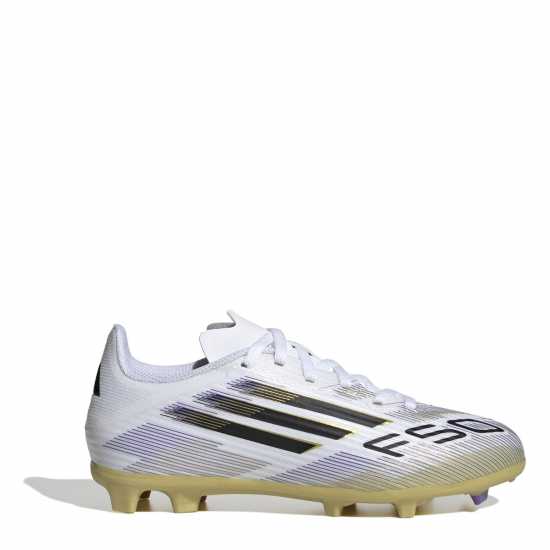 Adidas F50 League Childrens Firm Ground Football Boots Бяло/Черно/Злато 