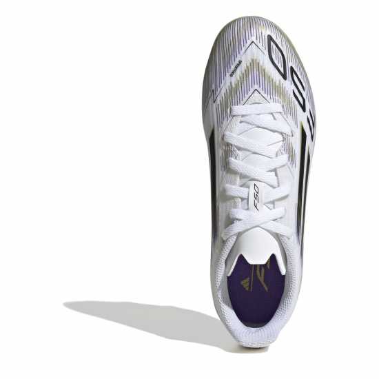 Adidas F50 League Childrens Firm Ground Football Boots Бяло/Черно/Злато 