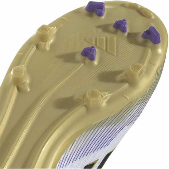 Adidas F50 League Childrens Firm Ground Football Boots Бяло/Черно/Злато 