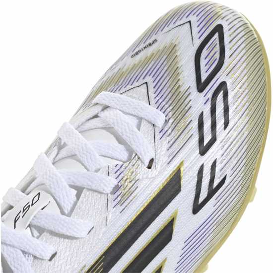 Adidas F50 League Childrens Firm Ground Football Boots Бяло/Черно/Злато 