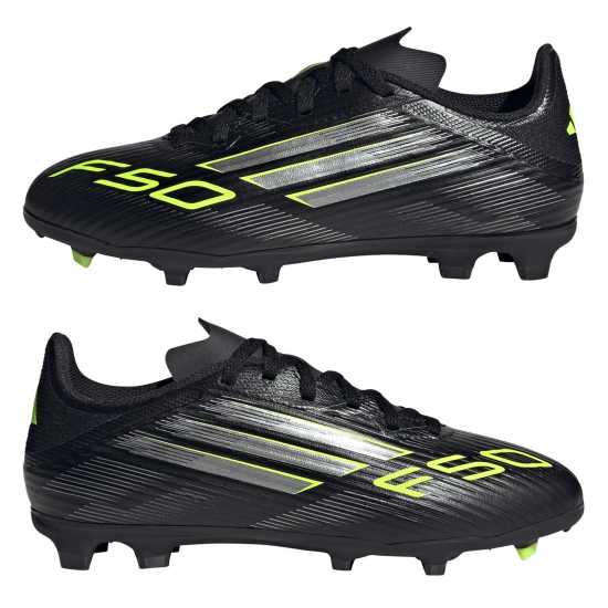 Adidas F50 League Childrens Firm Ground Football Boots Черно/Лимон 