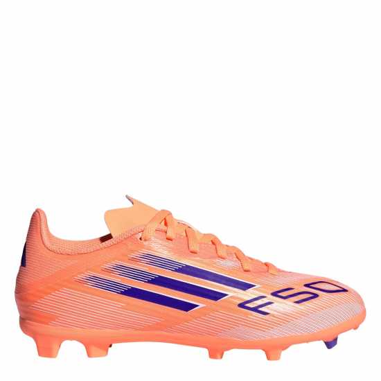 Adidas F50 League Childrens Firm Ground Football Boots Оранжево/Синьо 