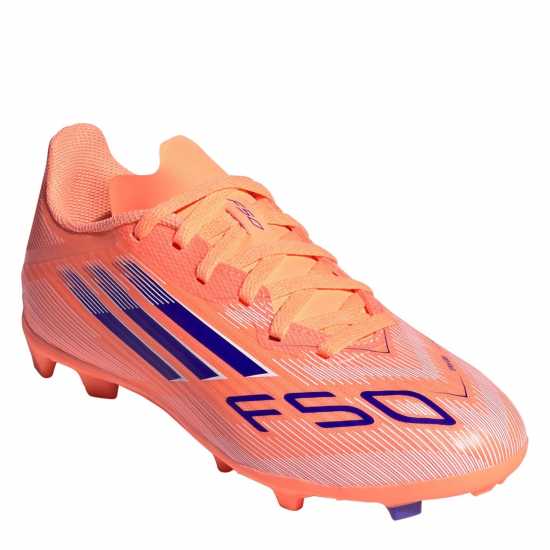 Adidas F50 League Childrens Firm Ground Football Boots Оранжево/Синьо 