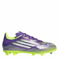 Adidas F50 League Childrens Firm Ground Football Boots Purple/White Детски футболни бутонки