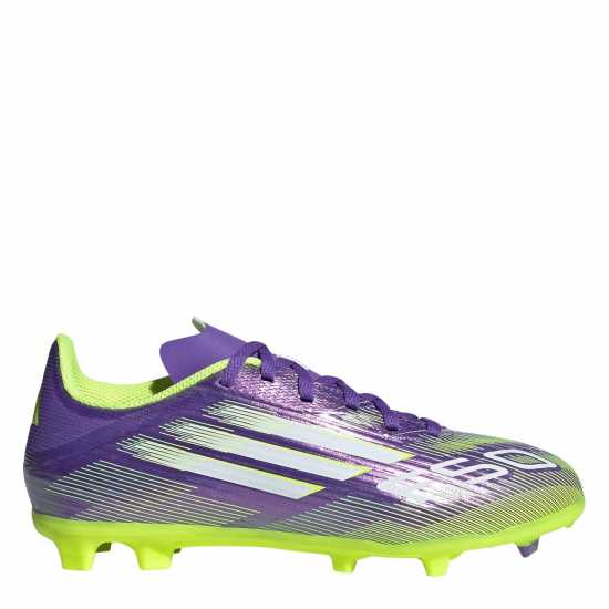 Adidas F50 League Childrens Firm Ground Football Boots Лилаво/Бяло 