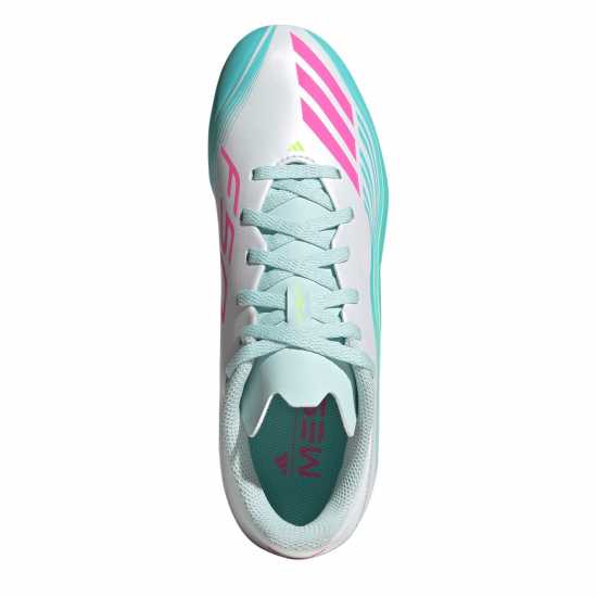 Adidas F50 League Childrens Firm Ground Football Boots Wht/Pink/Blue 