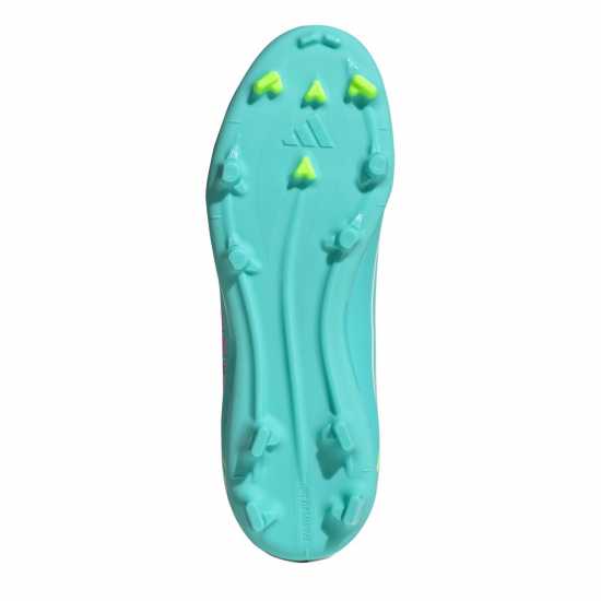 Adidas F50 League Childrens Firm Ground Football Boots Wht/Pink/Blue 