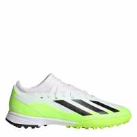 Adidas X Crazyfast League Childrens Astro Turf Football Boots Wht/Blk/Lemon Футболни стоножки