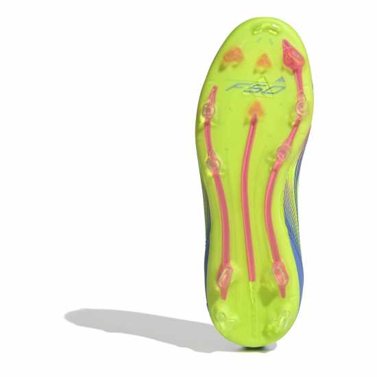 Adidas F50 Elite Laceless Firm Ground Boots Childrens Синьо/Лимон/Розово Детски футболни бутонки