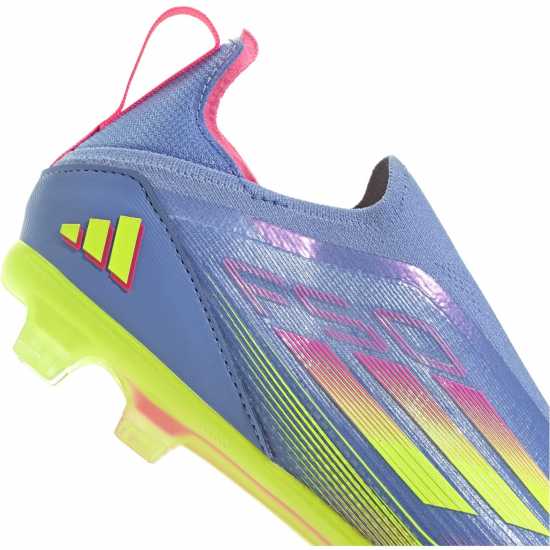 Adidas F50 Elite Laceless Firm Ground Boots Childrens Синьо/Лимон/Розово Детски футболни бутонки