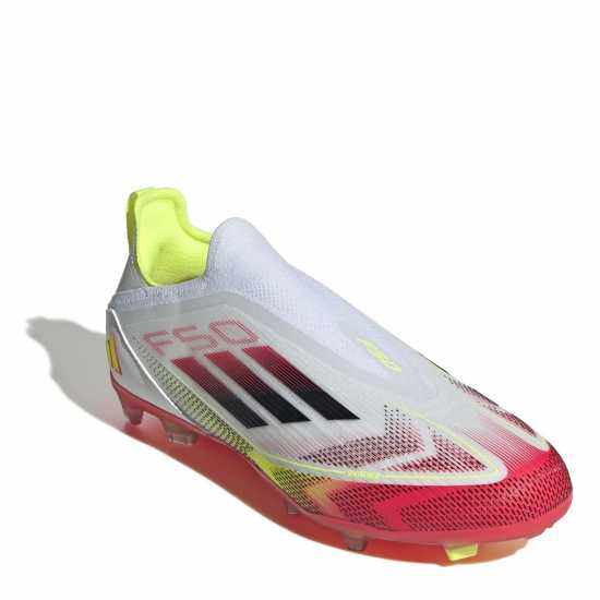 Adidas F50 Elite Laceless Firm Ground Boots Childrens Бял/Черен/Жълт Детски футболни бутонки