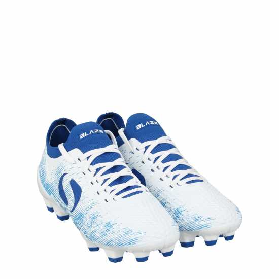 Детски футболни бутонки Sondico Blaze Childrens Fg Football Boots White/Blue Sondico Blaze Childrens Fg Football Boots White/Blue Детски футболни бутонки