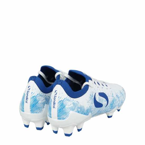 Детски футболни бутонки Sondico Blaze Childrens Fg Football Boots White/Blue Sondico Blaze Childrens Fg Football Boots White/Blue Детски футболни бутонки