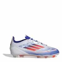 Adidas F50 Elite Childrens Firm Ground Football Boots Бяло/Червено/Синьо Детски футболни бутонки