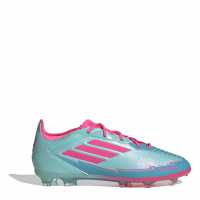 Adidas F50 Elite Childrens Firm Ground Football Boots Синьо/Розово 