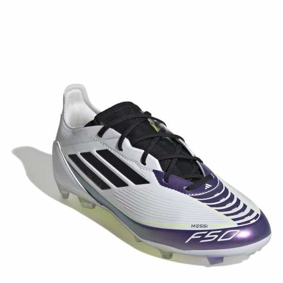 Adidas F50 Elite Childrens Firm Ground Football Boots Бяло/Лилаво Детски футболни бутонки