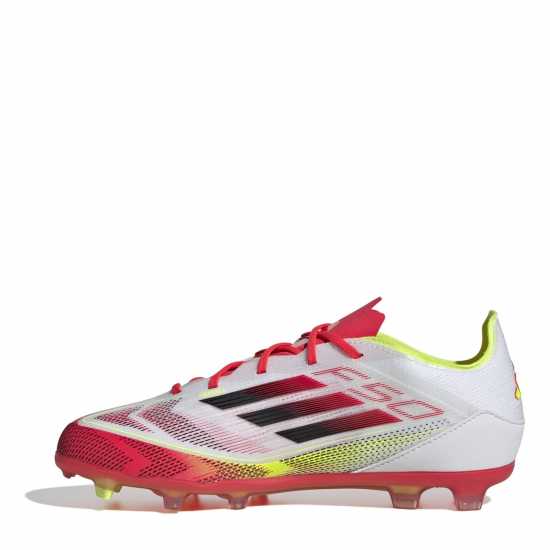 Adidas F50 Elite Childrens Firm Ground Football Boots Бяло/Червено Детски футболни бутонки