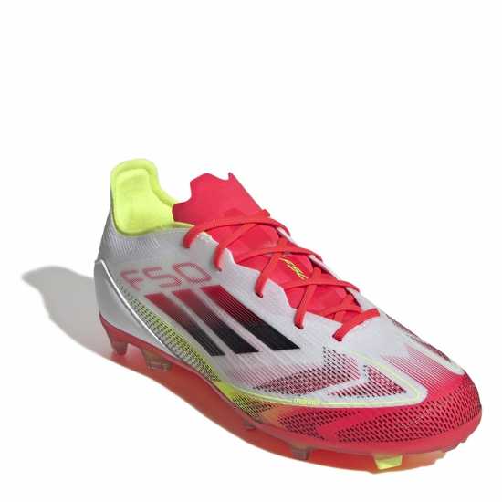 Adidas F50 Elite Childrens Firm Ground Football Boots Бяло/Червено Детски футболни бутонки