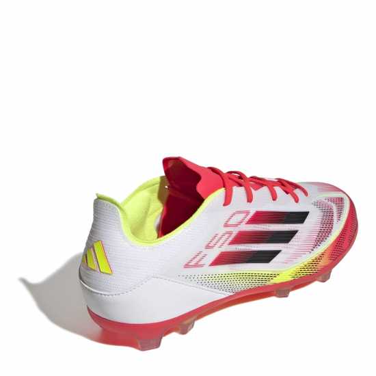 Adidas F50 Elite Childrens Firm Ground Football Boots Бяло/Червено Детски футболни бутонки