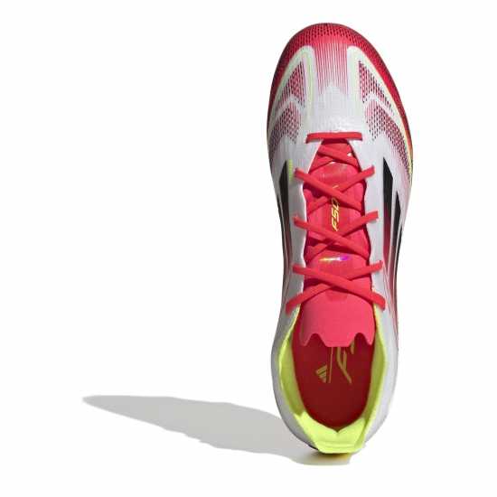 Adidas F50 Elite Childrens Firm Ground Football Boots Бяло/Червено Детски футболни бутонки