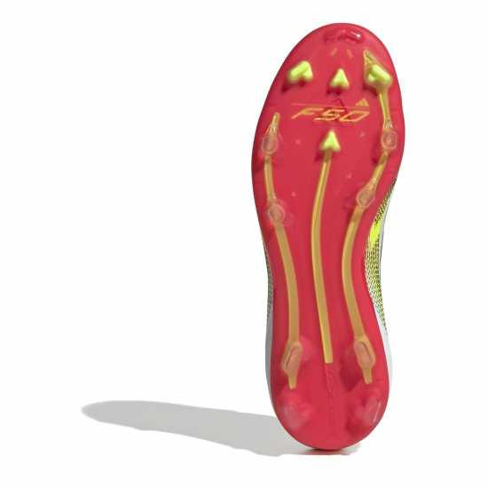 Adidas F50 Elite Childrens Firm Ground Football Boots Бяло/Червено Детски футболни бутонки