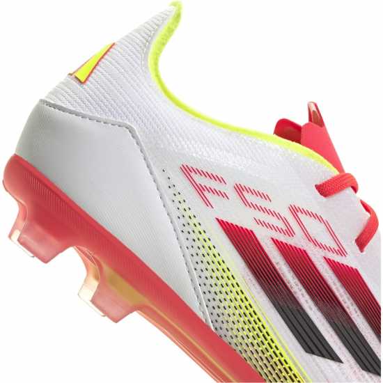 Adidas F50 Elite Childrens Firm Ground Football Boots Бяло/Червено Детски футболни бутонки