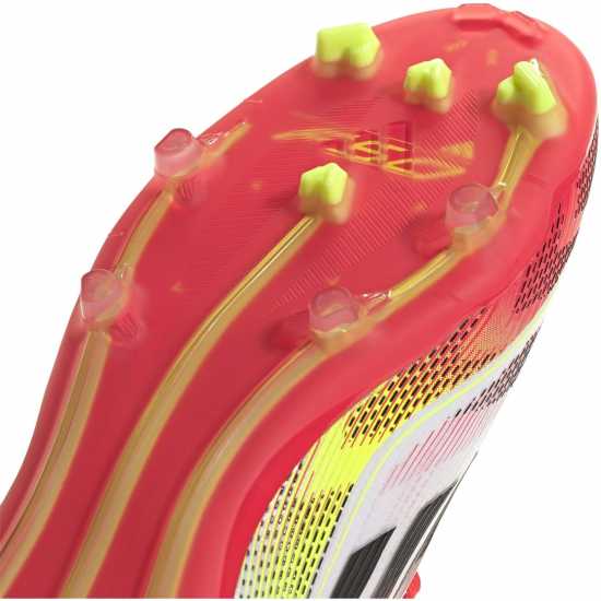 Adidas F50 Elite Childrens Firm Ground Football Boots Бяло/Червено Детски футболни бутонки