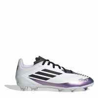 Adidas F50 Academy Childrens Firm Ground Football Boots Бяло/Лилаво Детски футболни бутонки