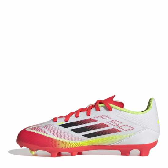 Adidas F50 Academy Childrens Firm Ground Football Boots Бяло/Червено Детски футболни бутонки