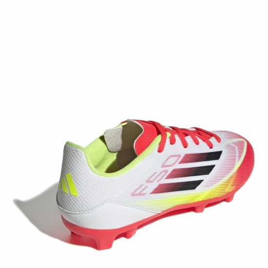Adidas F50 Academy Childrens Firm Ground Football Boots Бяло/Червено Детски футболни бутонки