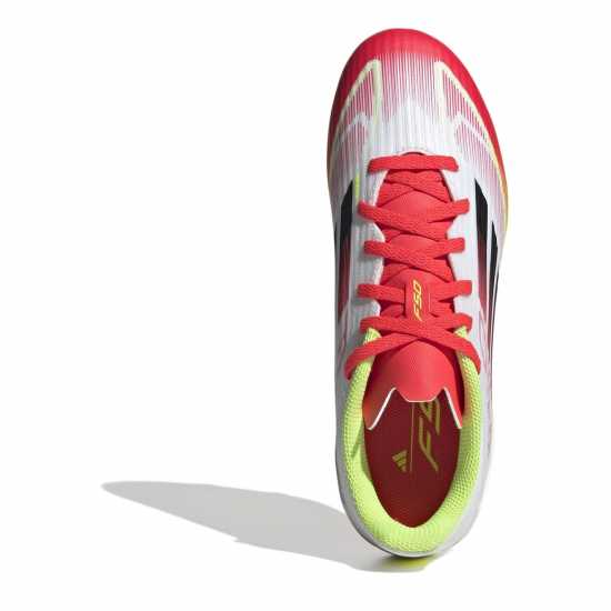 Adidas F50 Academy Childrens Firm Ground Football Boots Бяло/Червено Детски футболни бутонки