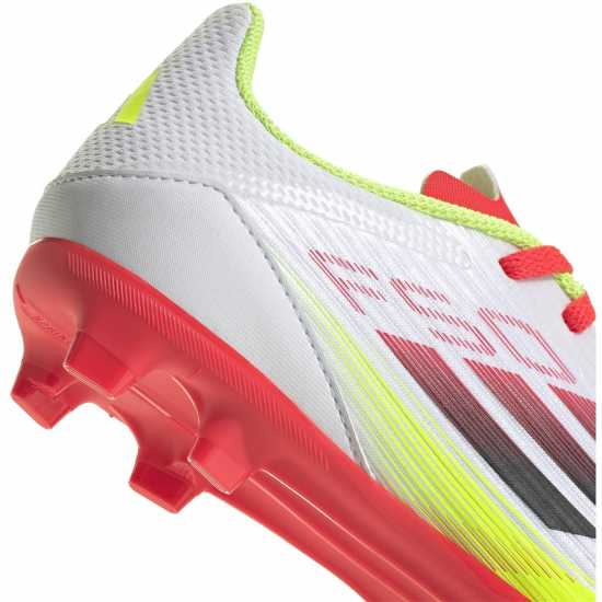Adidas F50 Academy Childrens Firm Ground Football Boots Бяло/Червено Детски футболни бутонки