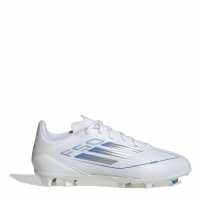 Adidas F50 Academy Childrens Firm Ground Football Boots Бяло/сребро 