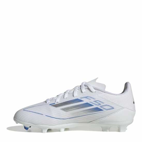 Adidas F50 Academy Childrens Firm Ground Football Boots Бяло/сребро 