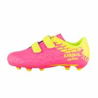 Karakal Gaelic Firm Ground Boots Child Pink/Yellow Детски футболни бутонки