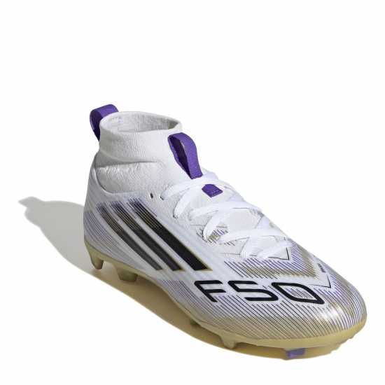 Adidas F50 League Childrens Multi-Ground Football Boots Бяло/Черно/Злато Детски футболни бутонки