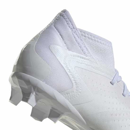 Adidas Predator Accuracy.1 Childrens Firm Ground Football Boots White/White Футболни стоножки