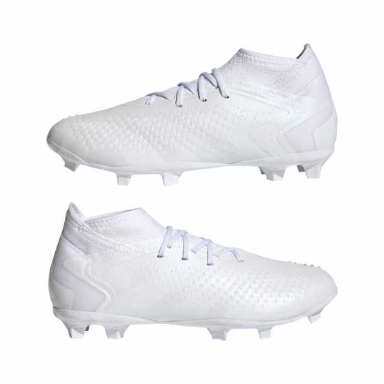 Adidas Predator Accuracy.1 Childrens Firm Ground Football Boots White/White Футболни стоножки