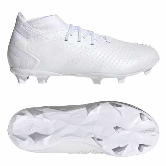 Adidas Predator Accuracy.1 Childrens Firm Ground Football Boots White/White Футболни стоножки